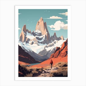 Fitz Roy Trek Argentina 3 Hiking Trail Landscape Art Print