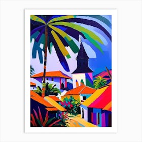 Canggu Indonesia Colourful Painting Tropical Destination Art Print