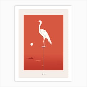 Minimalist Stork 1 Bird Poster Art Print
