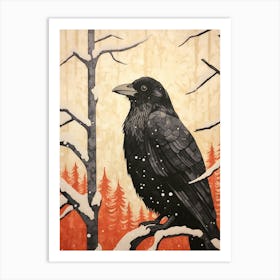 Bird Illustration Raven 2 Art Print