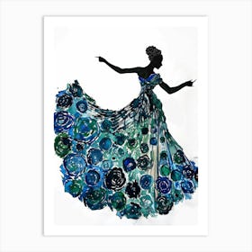 Dancer In A Blue Dress Art Print