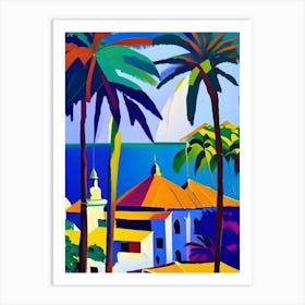 Zanzibar Tanzania Colourful Painting Tropical Destination Art Print