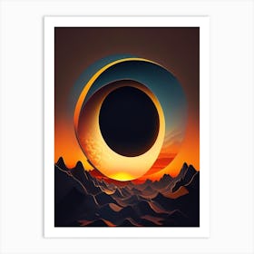 Solar Eclipse Comic Space Space Art Print