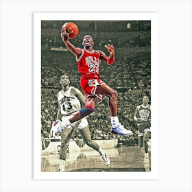 Chicago Bulls Michael Jordan In Action Vs Cleveland Cavalier Art Print