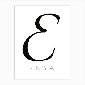 Enya Typography Name Initial Word Art Print