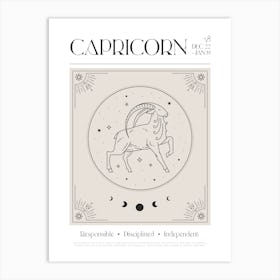 Capricorn Zodiac 1 Art Print