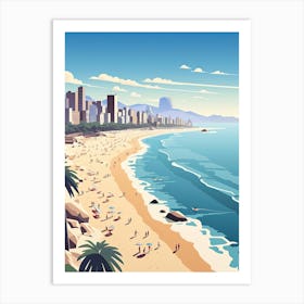 Ipanema Beach, Brazil, Flat Illustration 1 Art Print