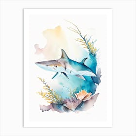 Silky Shark 2 Watercolour Art Print