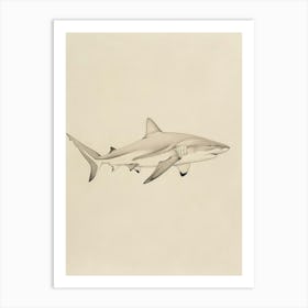 Vintage Nurse Shark Pencil Illustration 1 Art Print