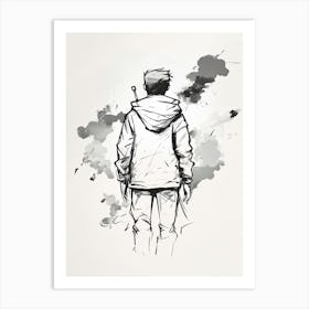 Man In A Hoodie Art Print