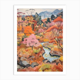 Autumn Gardens Painting Rikugien Gardens Japan 2 Art Print