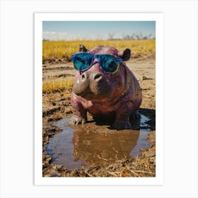 Hippo With Sunglasses Art Print