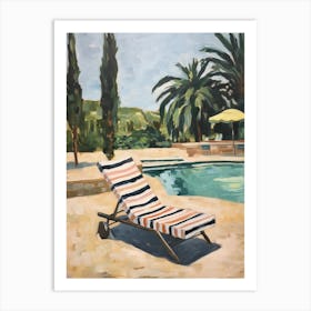 Sun Lounger By The Pool In Paphos Cyprus Art Print