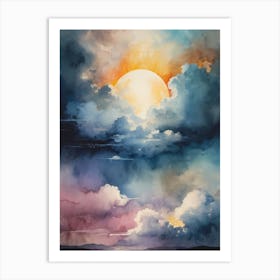 Abstract Glitch Clouds Sky (38) Art Print