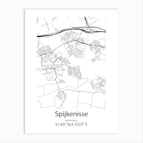 Spijkenisse,Netherlands Minimalist Map Art Print