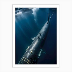 Submarine In The Ocean -Reimagined 6 Art Print