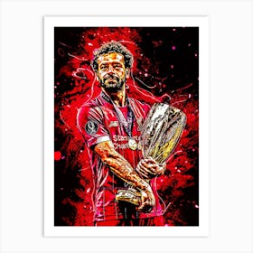 Liverpool Player Holding Trophy Art Print