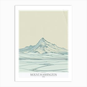 Mount Washington Usa Color Line Drawing 3 Poster Art Print