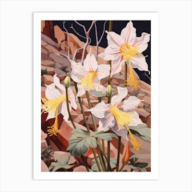 Columbine 4 Flower Painting Art Print