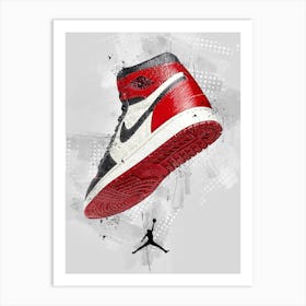 Nike Air Jordan 1 Sneakers Watercolor Art Print