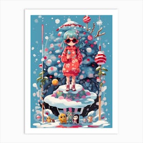 Kawaii Christmas Naomi Art Print