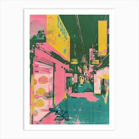 Tohoku Region Japan Duotone Silkscreen 1 Art Print