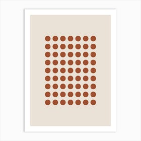 Geometric Dots Rust Terracotta Art Print