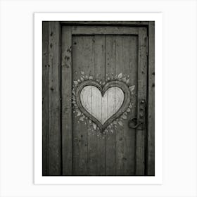 Heart On A Wooden Door 4 Art Print