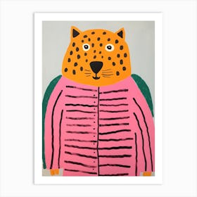 Pink Polka Dot Siberian Tiger 2 Art Print