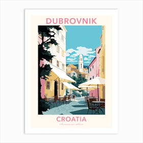 Dubrovnik, Croatia, Flat Pastels Tones Illustration 2 Poster Art Print