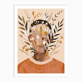 Illustration Of A Man'S Head Art Print