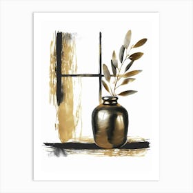 Gold Vase 2 Art Print