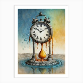 Clock In The Water Art Print