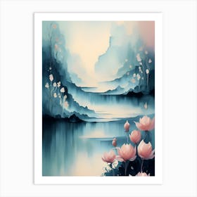 Lotus Flower Painting 1 Art Print