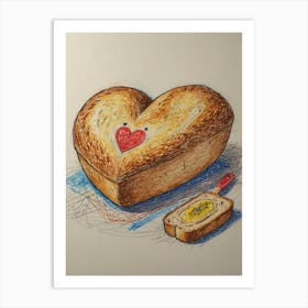 Heart Shaped Bread 3 Art Print