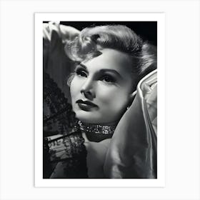 Portrait Of Zsa Zsa Gabor Vintage Art Print