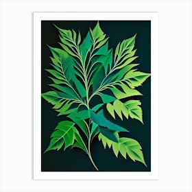 Pennyroyal Leaf Vibrant Inspired 3 Art Print