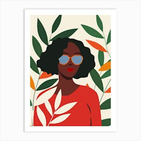 Black Woman In Sunglasses 4 Art Print