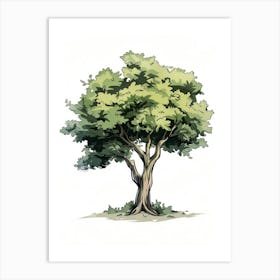 Pecan Tree Pixel Illustration 4 Art Print