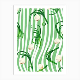 Garlic Scapes Summer Illustration 5 Art Print