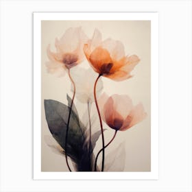 Parchment Flowers No 7 Art Print