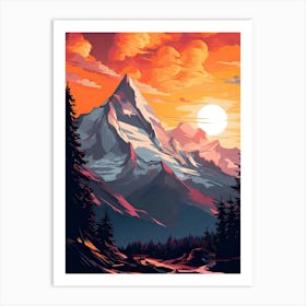 Sunset In The Mountains 9 Art Print