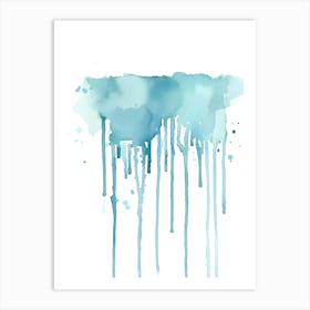 Watercolor Drips On White Background Art Print