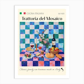 Trattoria Del Mosaico Trattoria Italian Poster Food Kitchen Art Print