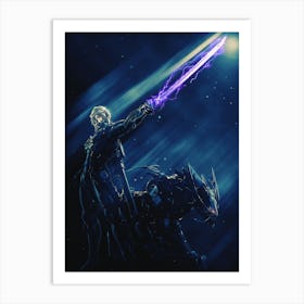 Light Of Heroes ― Raiden And Blade Wolf Metal (Metal Gear Rising Revengeance) Light Heroes Art Print