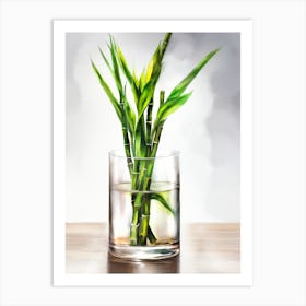 Bamboo In Astraight Glass Art Print