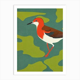 Dipper Midcentury Illustration Bird Art Print