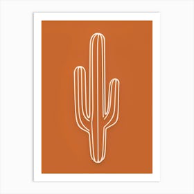 Cactus Line Drawing Ladyfinger Cactus 2 Art Print