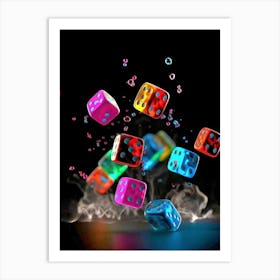 Colorful Dice Art Print