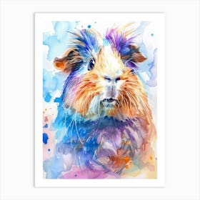 Guinea Pig Colourful Watercolour 1 Art Print